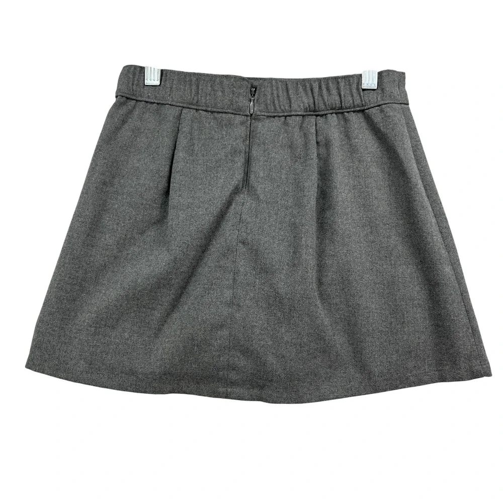 Hollister Skirt Womens XS Gray Ultra High Rise Mini Slit Pleated Preppy Y2K